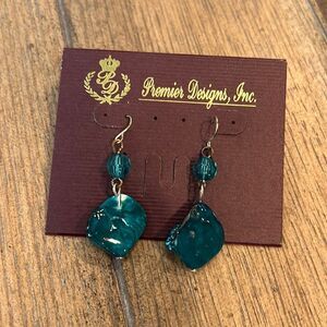 Premiere Designs Teal Stone French Hooks